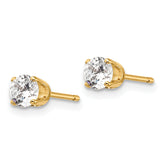 14K Yellow Gold Unisex Diamond Stud Earrings with Natural Round Stones